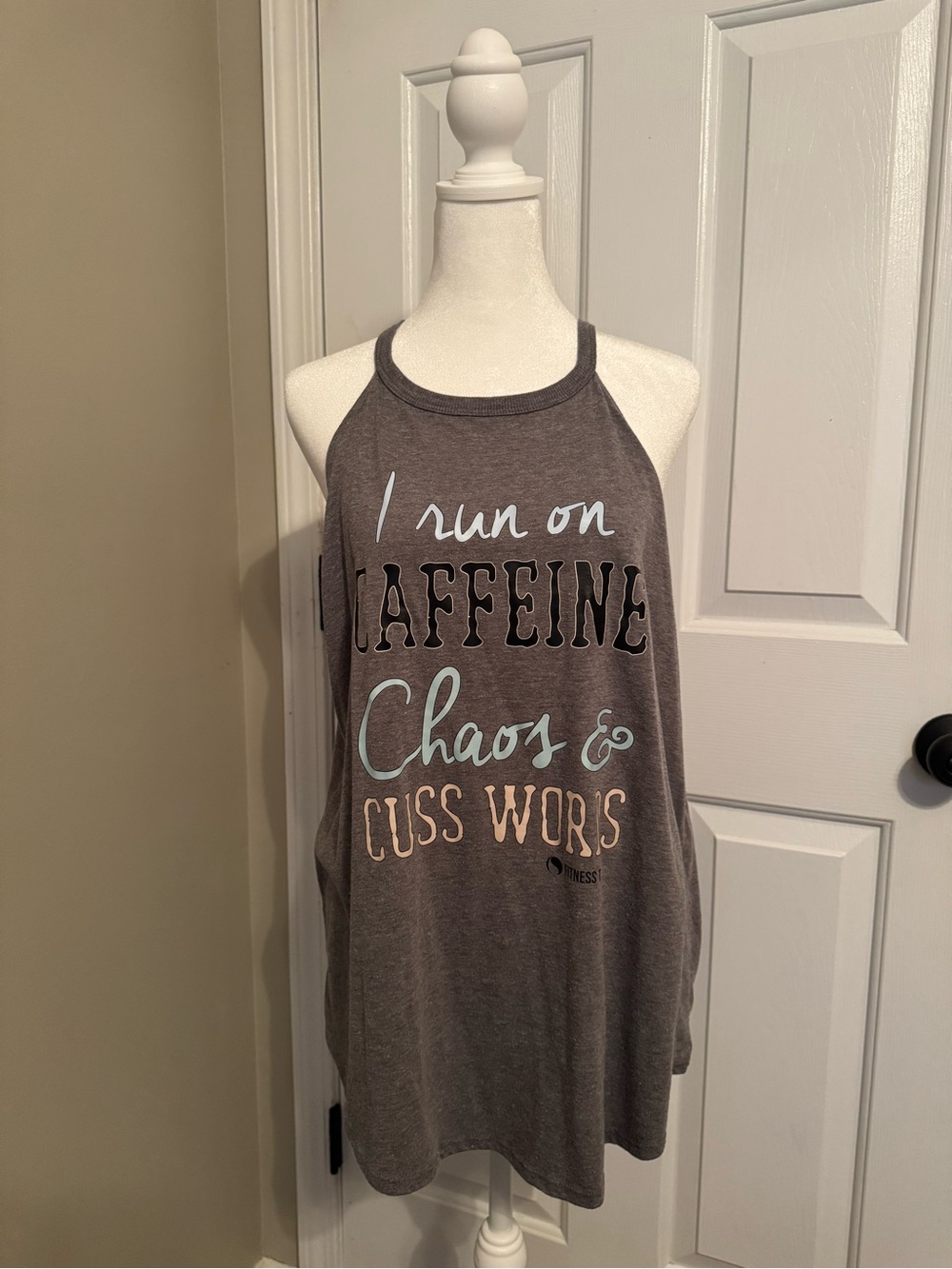 District Gray Graphic Rocker Tank Top - 'I Run on Caffeine'